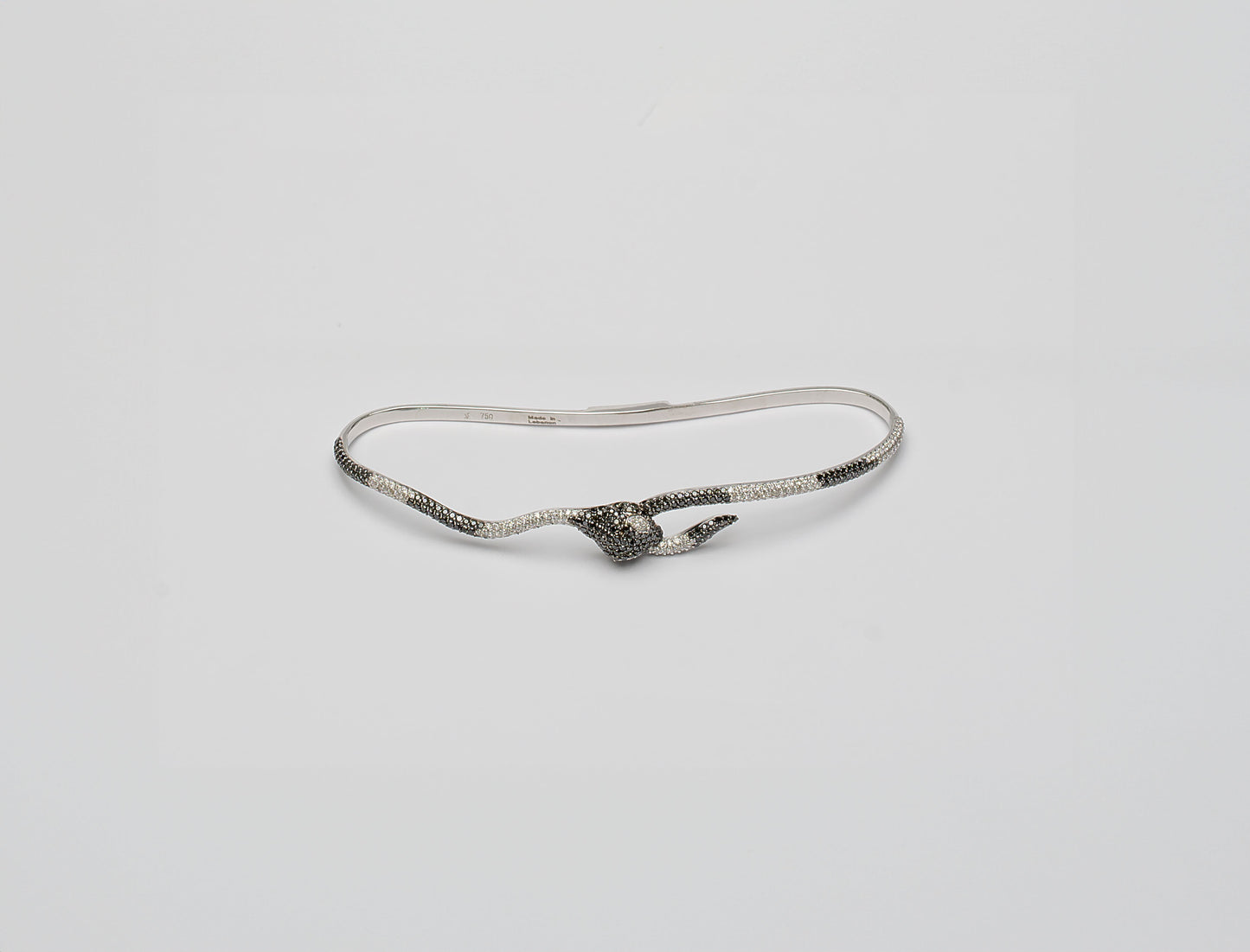 White Gold Bracelet set with 0.41 Carats Diamonds and 1.68 Carat Black Diamonds. - House Of Lux