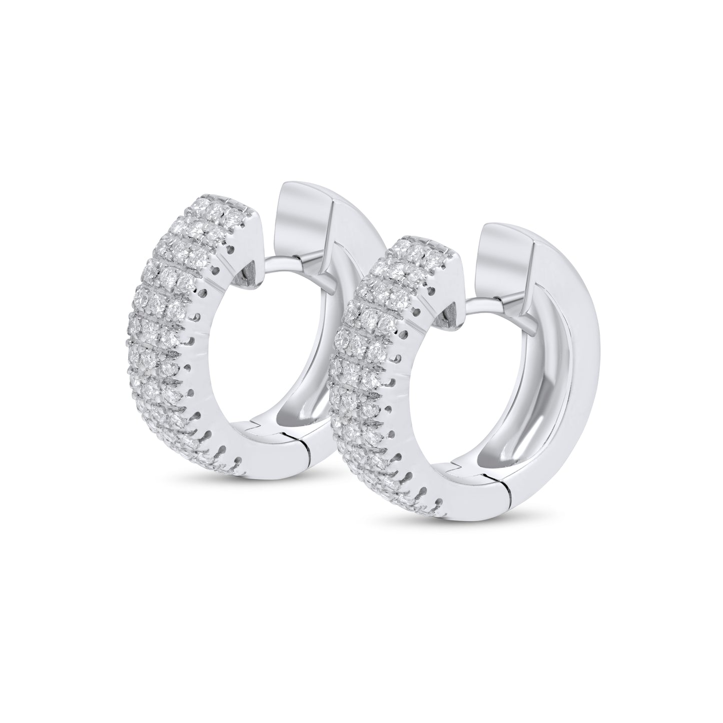 White Gold Earrings set with 0.51 Carats Diamonds. - House Of Lux