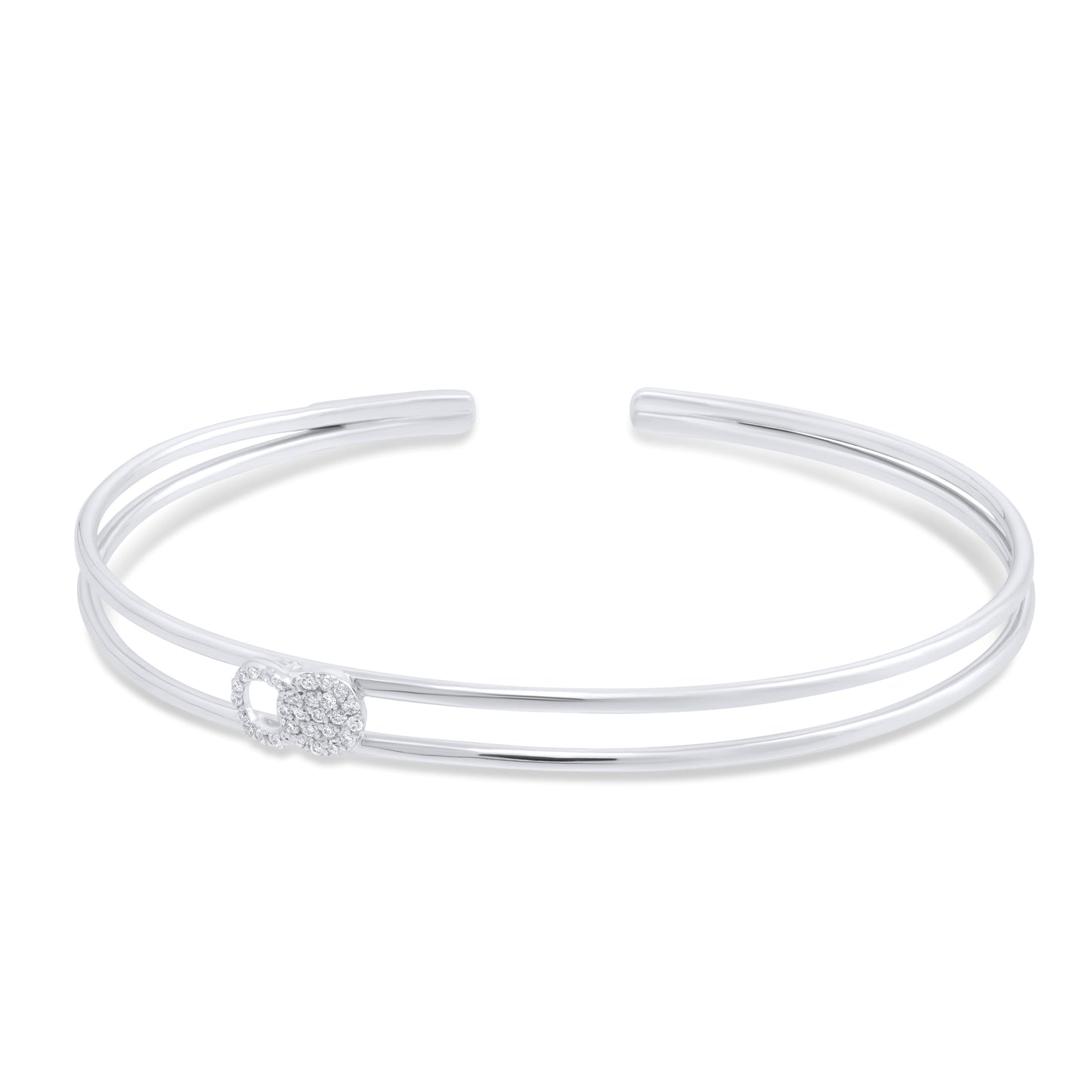 White Gold Bracelet set with 0.14 Carats Diamonds. - House Of Lux