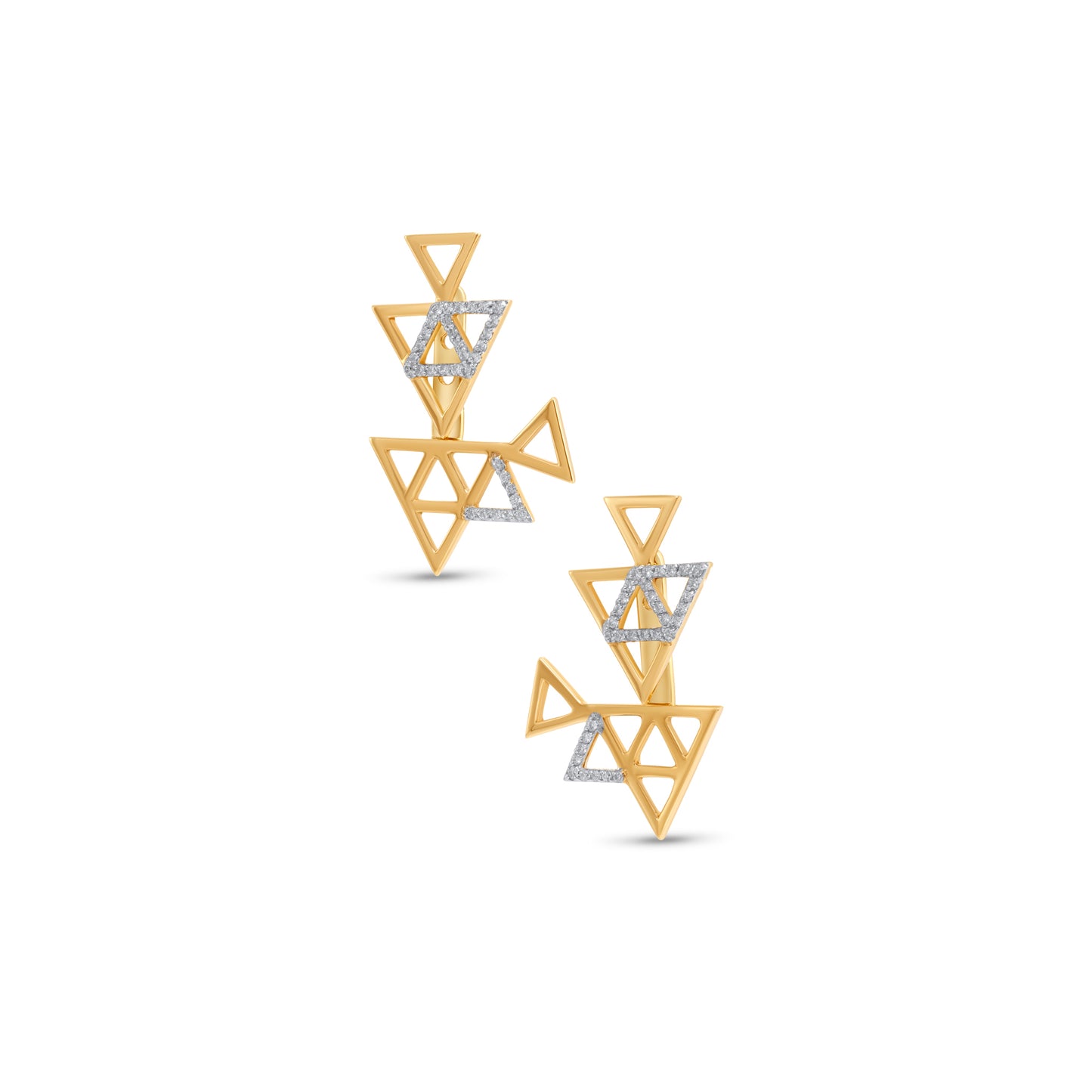 Yellow Gold Earrings set with 0.24 Carats Diamonds. - House Of Lux