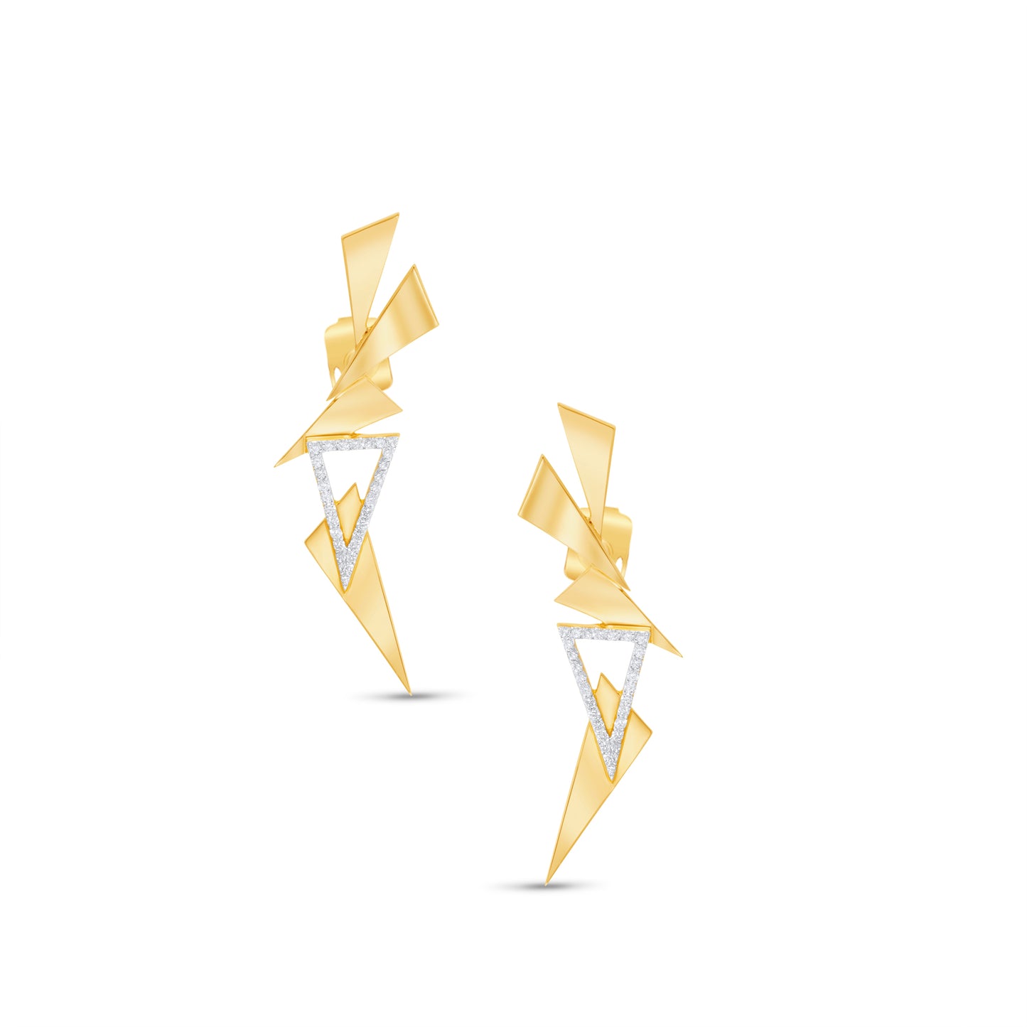 Yellow Gold Earrings set with 0.34 Carats Diamonds. - House Of Lux