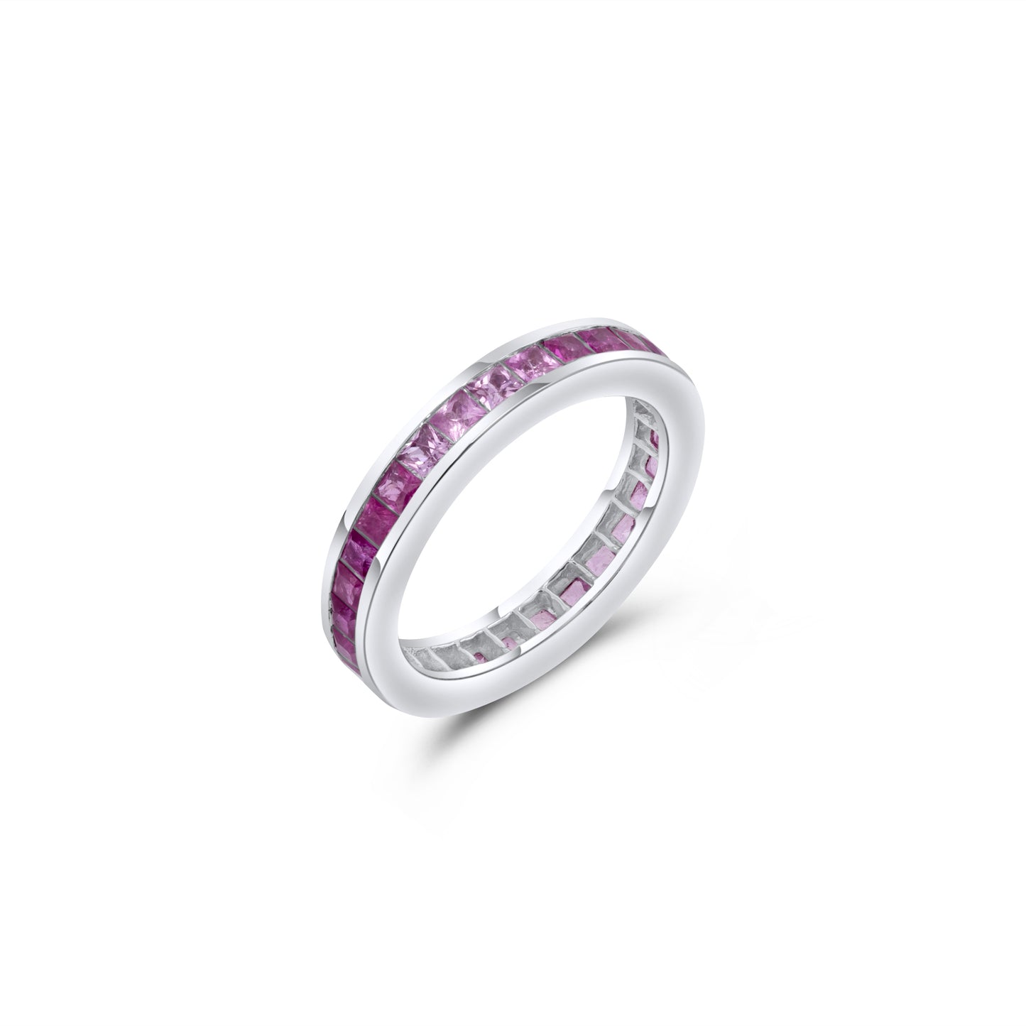 White Gold Ring set with 2.68 Carats Pink Sapphire. - House Of Lux