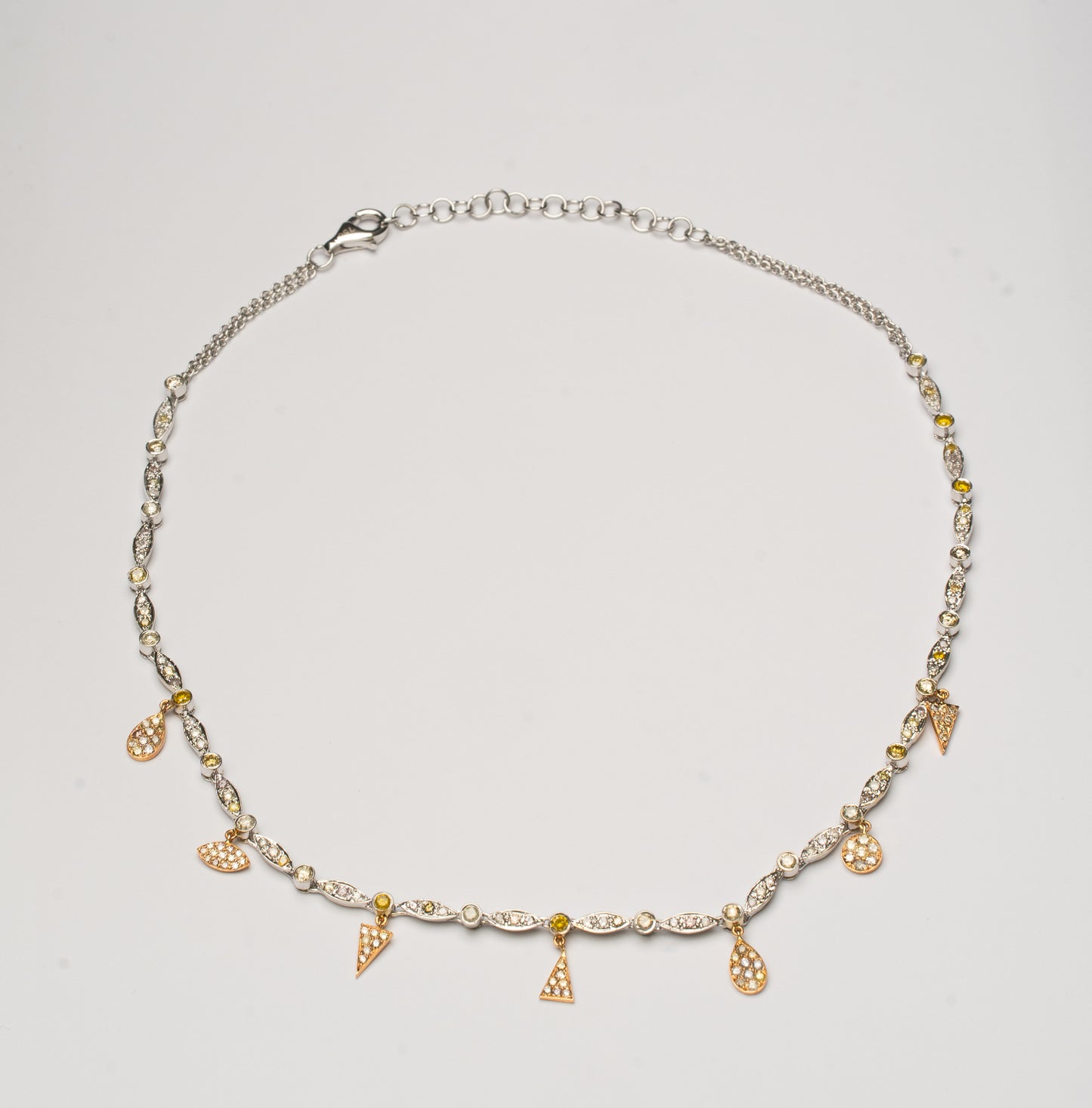 White Gold Necklace set with 2.57 Carats Diamonds. - House Of Lux