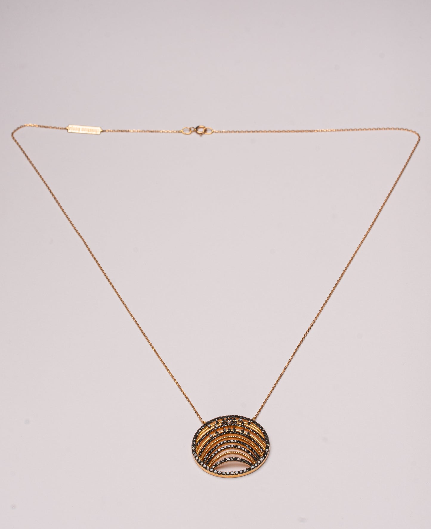 Pink Gold Necklace set with 1.50 Carats Black Diamonds. - House Of Lux