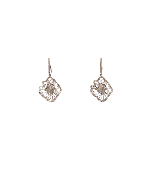 White Gold Earrings set with 1.03 Carats Diamonds.