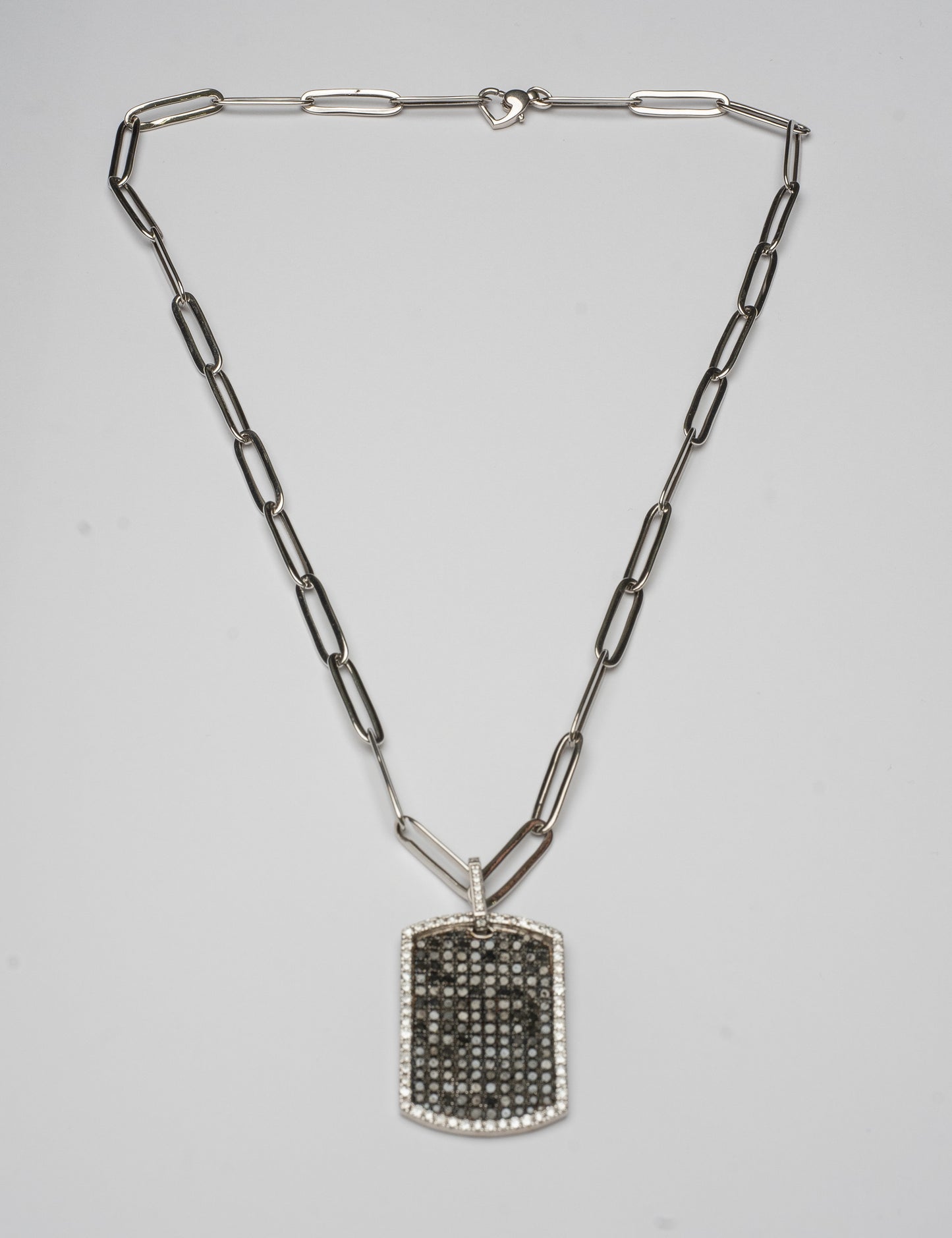 White Gold Necklace set with 1.00 Carat Diamonds and 2.80 Carats Black Diamonds. - House Of Lux