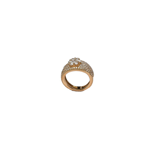 Pink Gold Ring set with 1.80 Carats Diamonds.