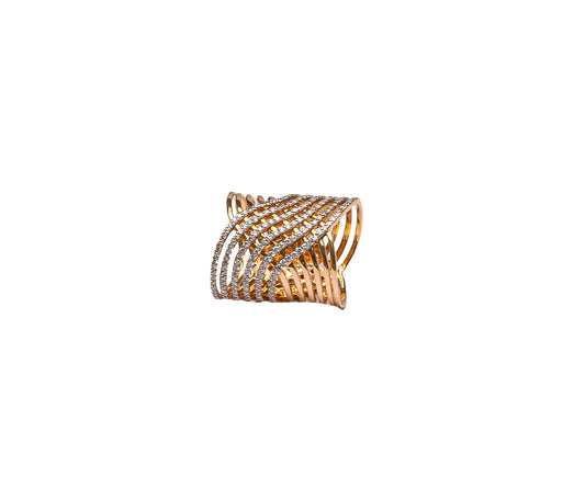 Pink Gold Ring set with 1.19 Carats Diamonds.