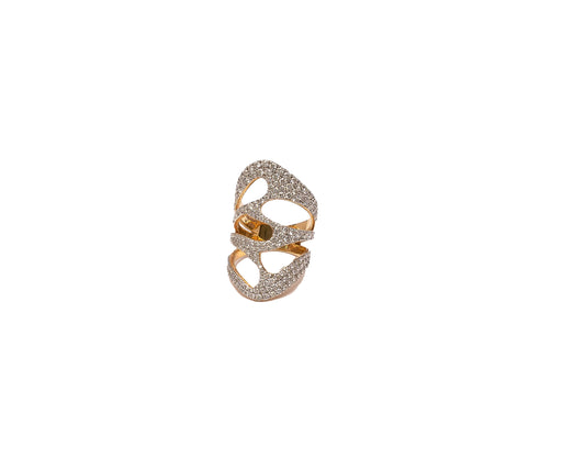 Pink Gold Ring set with 2.17 Carats Diamonds.